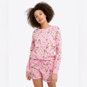 Draper James Natalie Sweatshirt in Magnolia Pink, Size 3X, Floral, Cotton